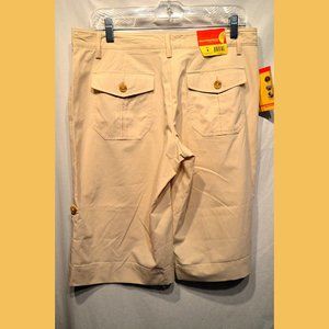NWT Safari Style Cream Beige Microfiber Shorts